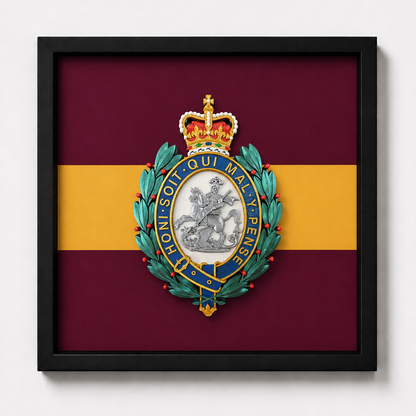 3D Printed Royal Regiment of Fusiliers Cap Badge Display Frame - Precision Military Emblems