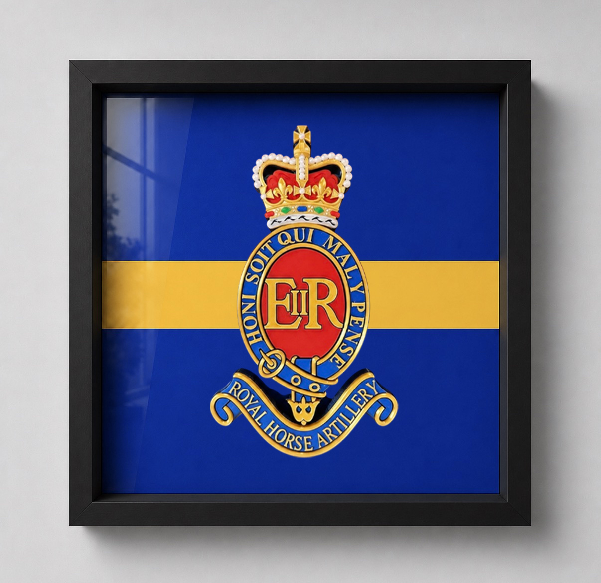 3rd Regiment Royal Horse Artillery (3 RHA) Cap Badge & Stable Belt Display Frame - Precision Military Emblems 