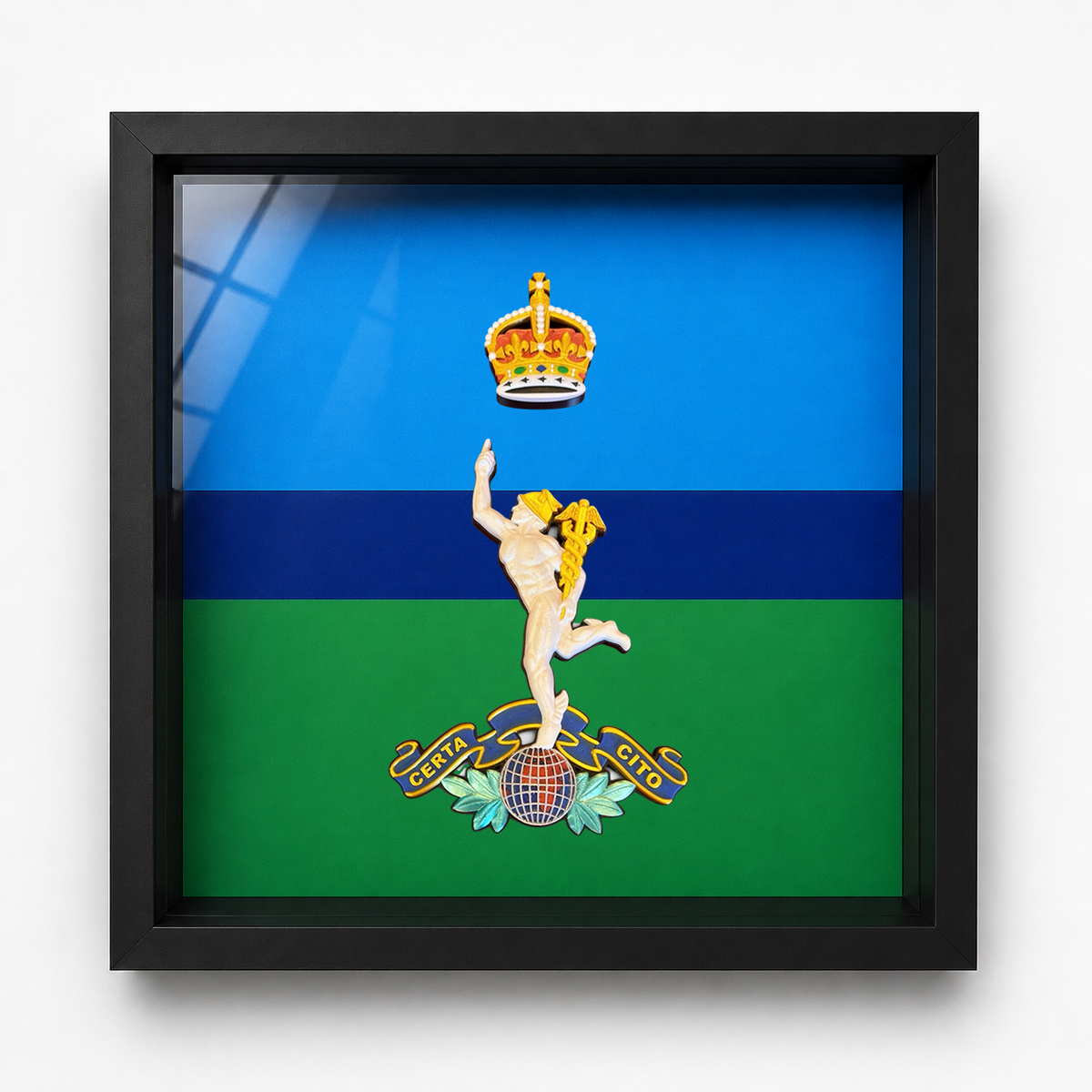 Royal Corps of Signals Cap Badge Display Frame King's Crown - Precision Military Emblems 