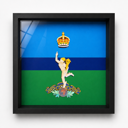 Royal Corps of Signals Cap Badge Display Frame King's Crown - Precision Military Emblems 