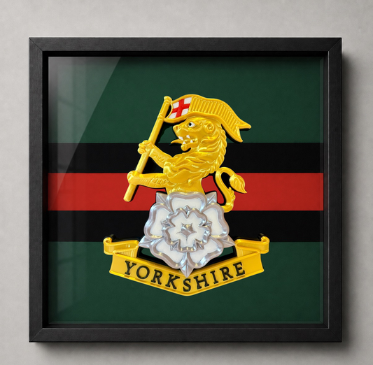 Royal Yorkshire Regiment Cap Badge Display Frame - Precision Military Emblems 