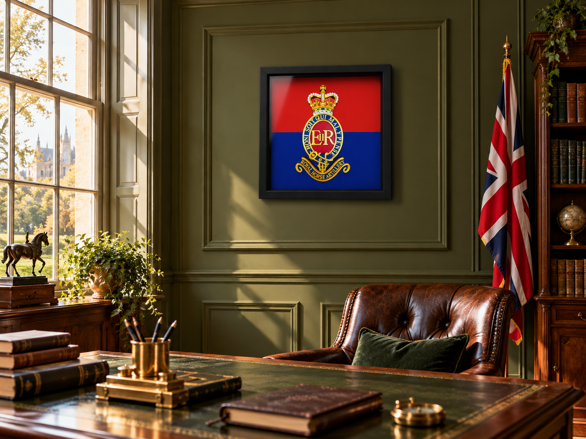 3rd Regiment Royal Horse Artillery (3 RHA) 3D Printed Cap Badge Display Frame - Precision Military Emblems
