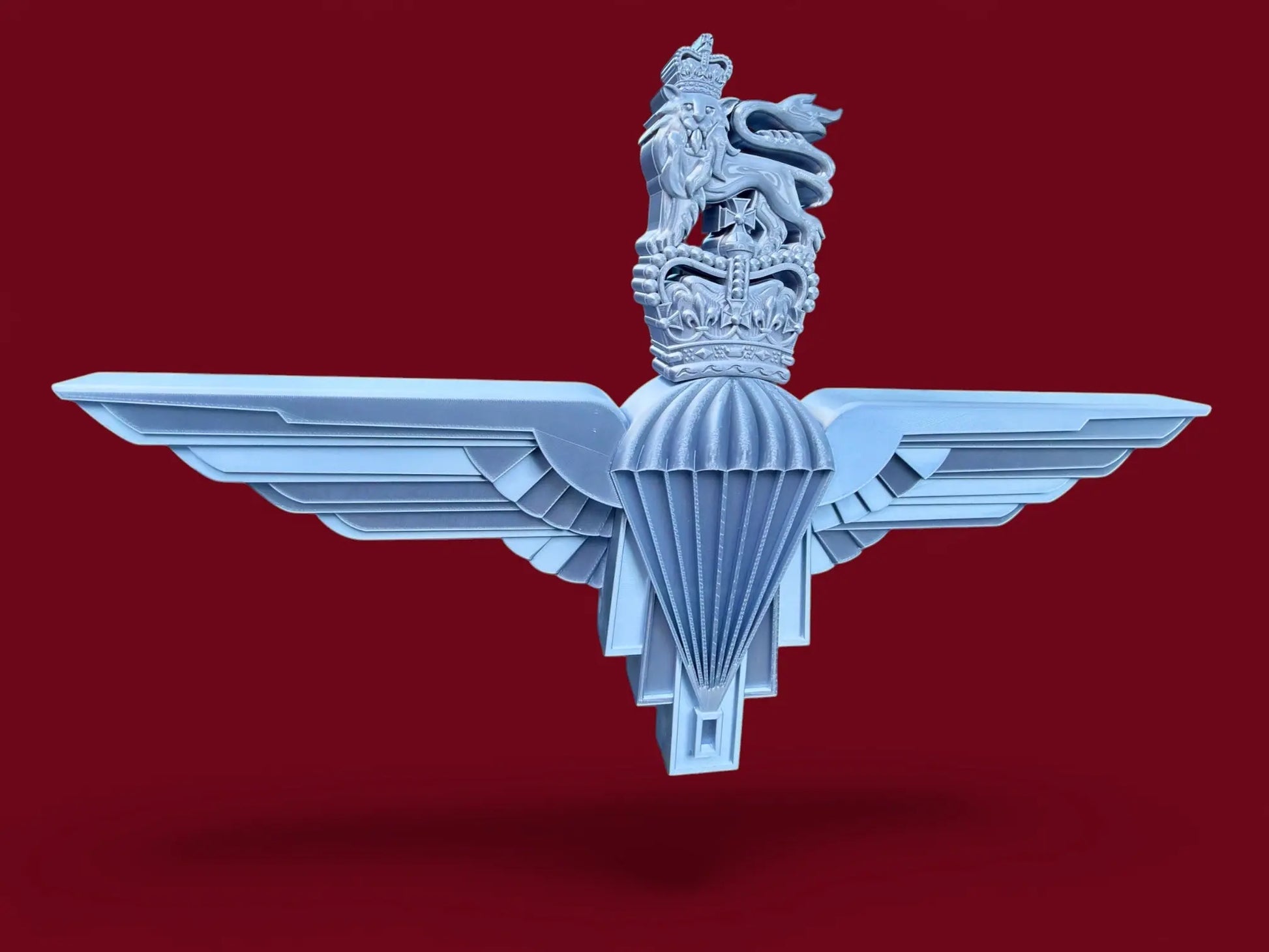 Parachute Regiment 3D Printed Cap Badge Queen's Crown X Large Size - Precision Military Emblems