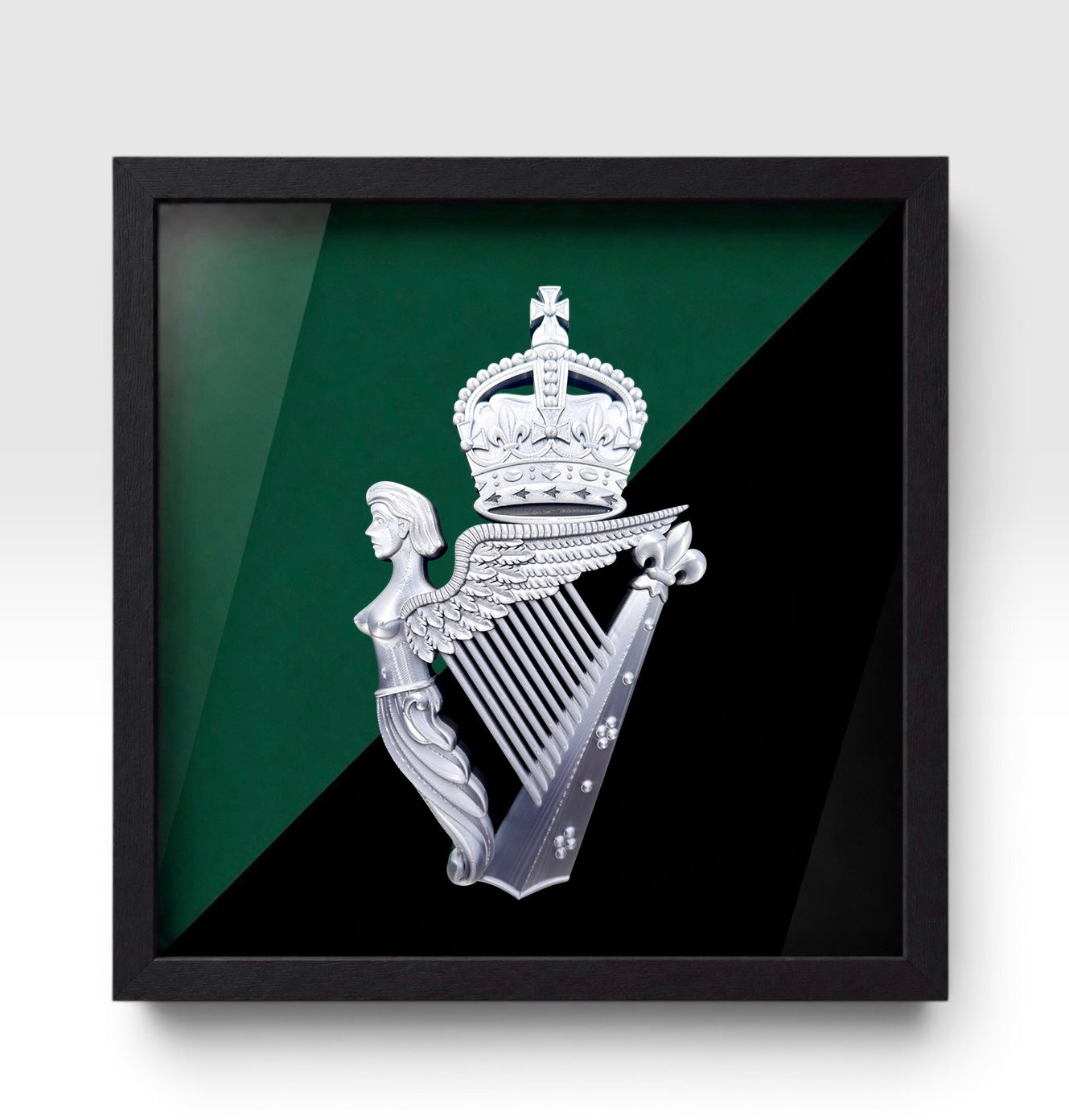 Royal Irish Regiment King's Crown Cap Badge Display Frame - Precision Military Emblems 