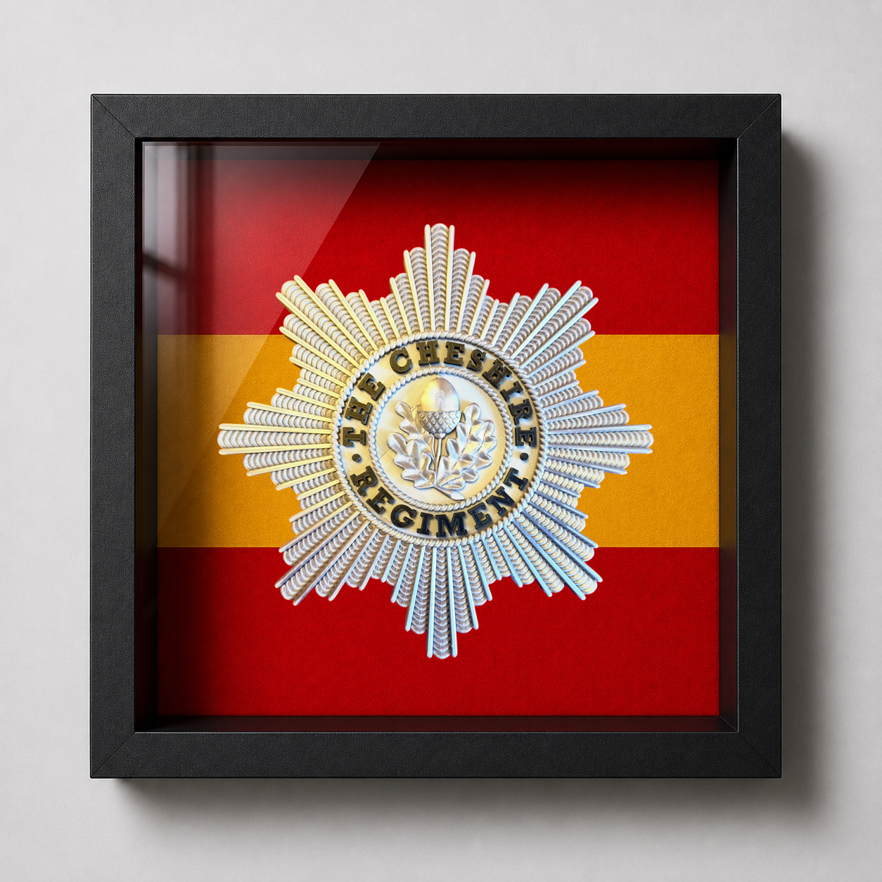 Cheshire Regiment Cap Badge Display Frame - Precision Military Emblems 