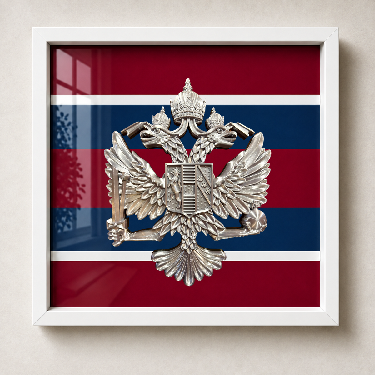 1st The Queen's Dragoon Guards framed regimental cap badge display
