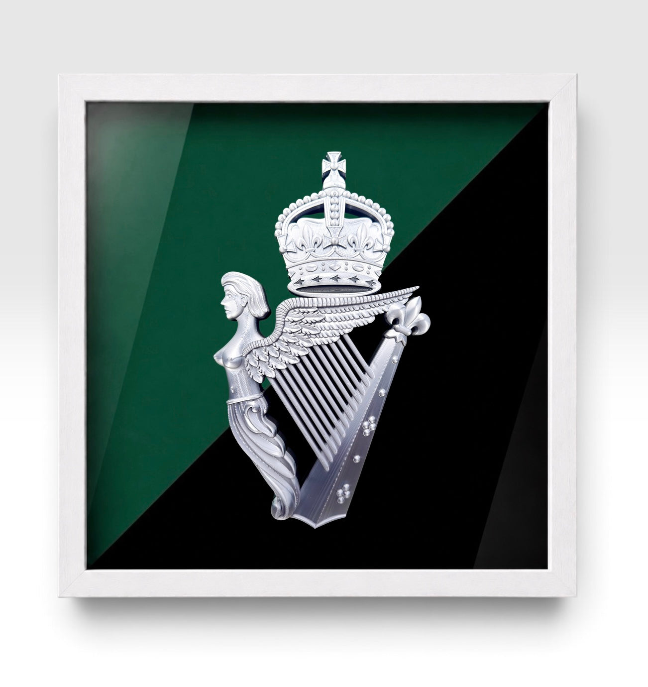 Royal Irish Regiment King's Crown Cap Badge Display Frame - Precision Military Emblems 