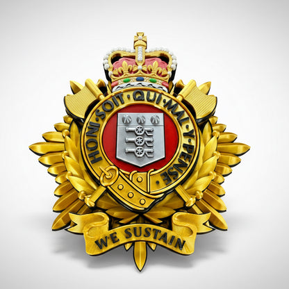 Royal Logistics Corps Cap Badge Queens Crown Officers Variant