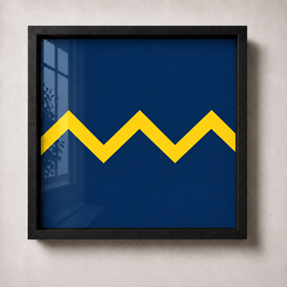 Royal Scots Dragoon Guards display frame with pigment-printed yellow Vandyke backing