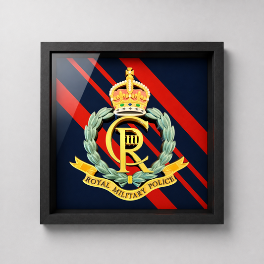 Royal Military Police Cap Badge Display Frame – King's Crown
