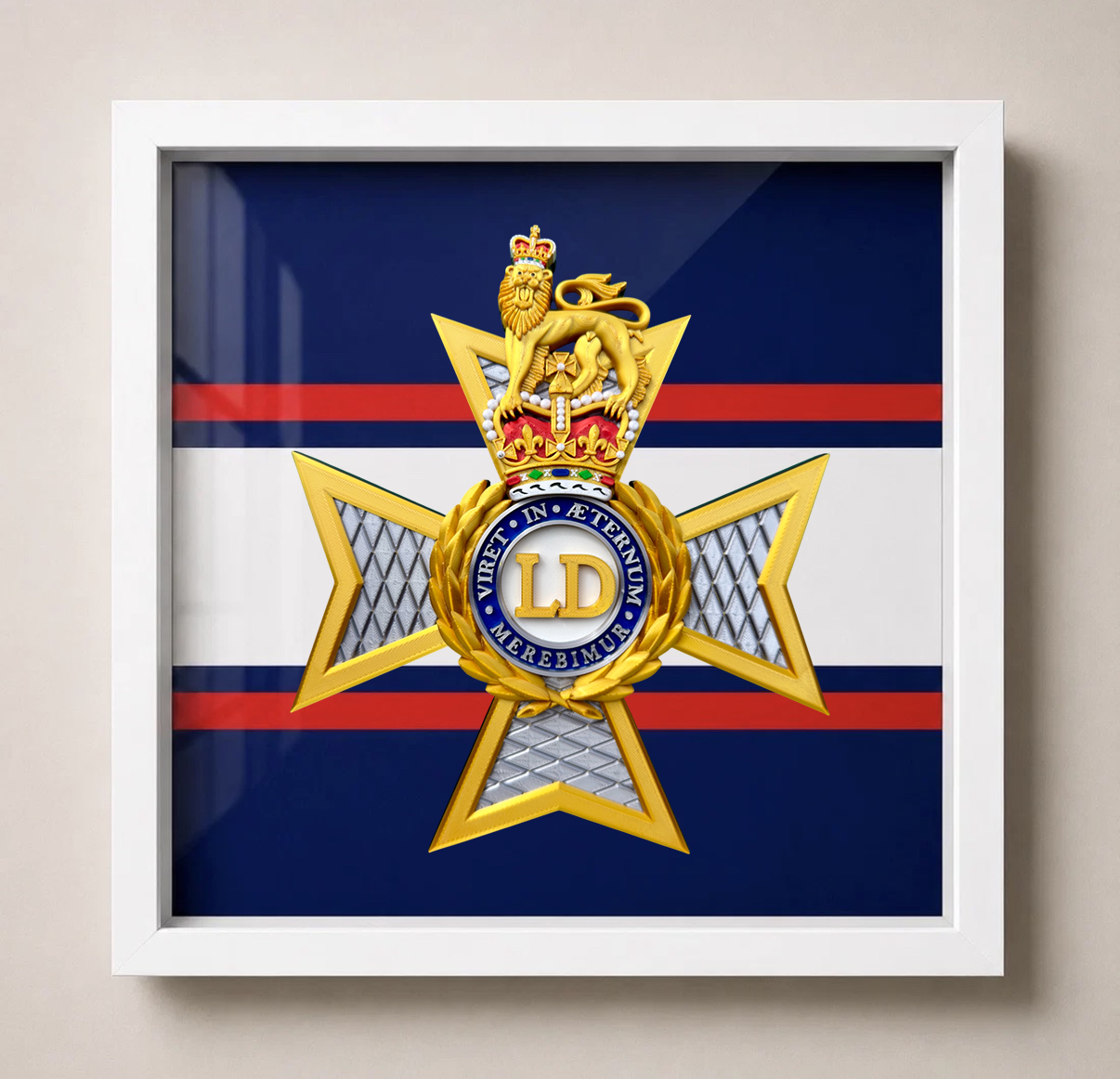 The Light Dragoons Cap Badge Display Frame – Queen's Crown - Precision Military Emblems 