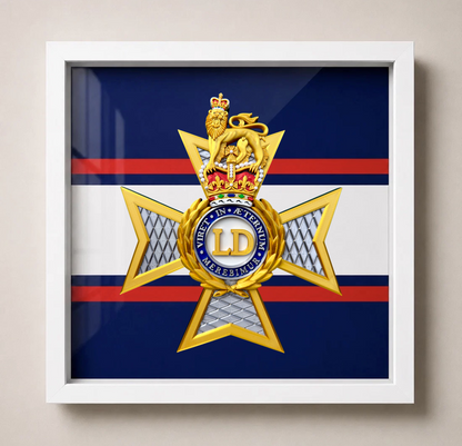 The Light Dragoons Cap Badge Display Frame – Queen's Crown - Precision Military Emblems 