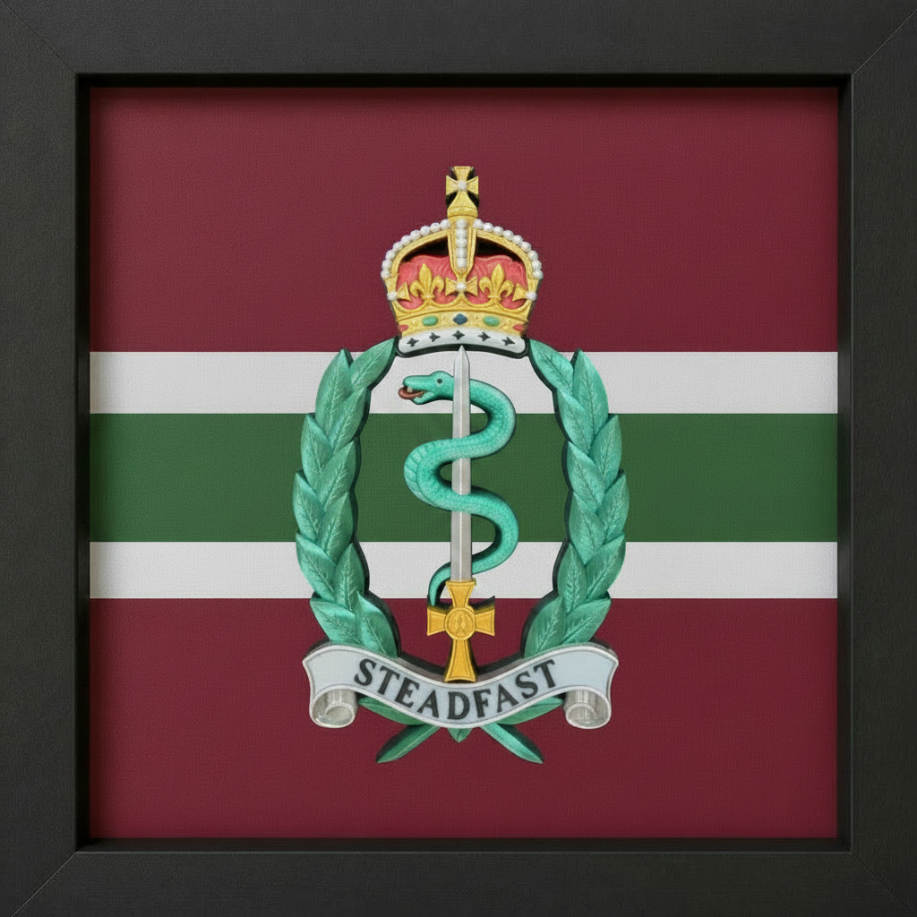 3D Printed RAMS Cap Badge Display Frame – Full Colour - Precision Military Emblems