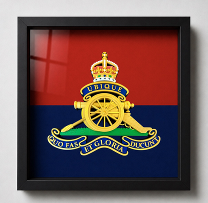 Royal Regiment of Artillery Cap Badge Display Frame – King's Crown -Precision Military Emblems 