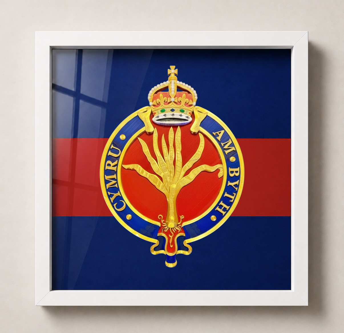 Welsh Guards King's Crown Cypher Display Frame - Precision Military Emblems 