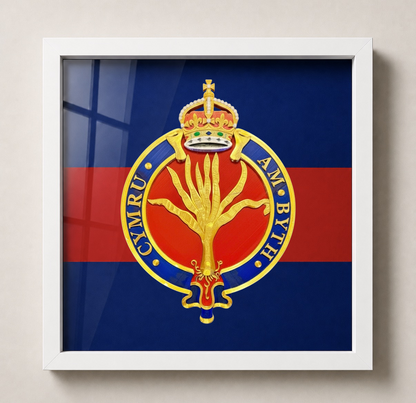 Welsh Guards King's Crown Cypher Display Frame - Precision Military Emblems 