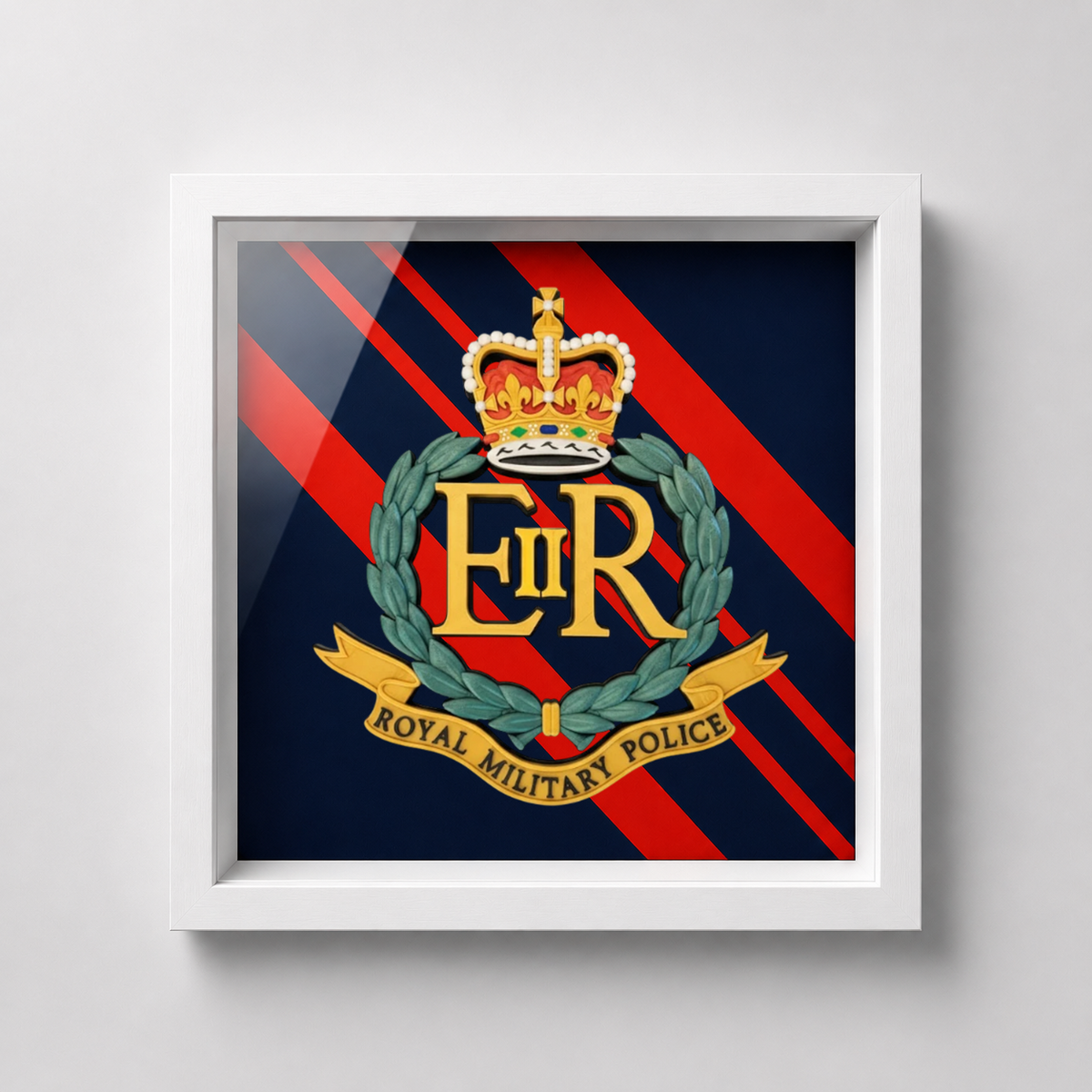 Royal Military Police Cap Badge Display Frame – Queen's Crown - Precision Military Emblems 