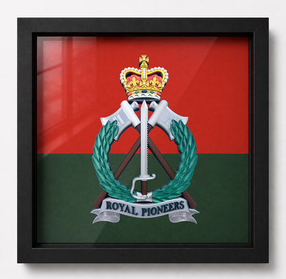 Royal Pioneer Corps Full Colour Cap Badge & Military Colours - Precision Military Emblems