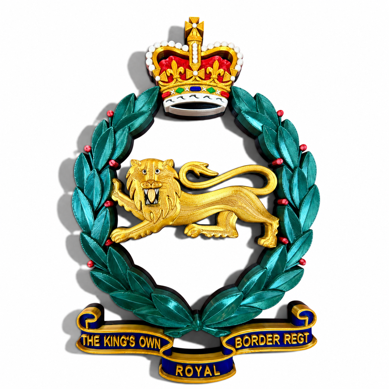 King's Own Royal Border Regiment Full Colour Cap Badge Crest