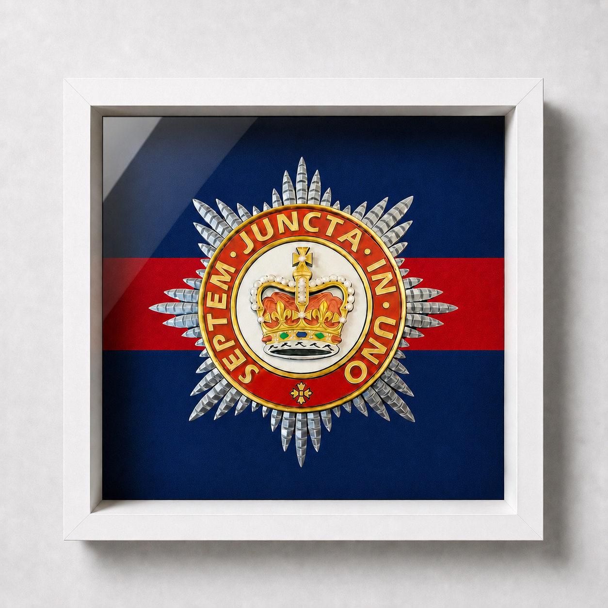 Household Division Cap Badge Display Frame – Queen's Crown - Precision Military Embles 