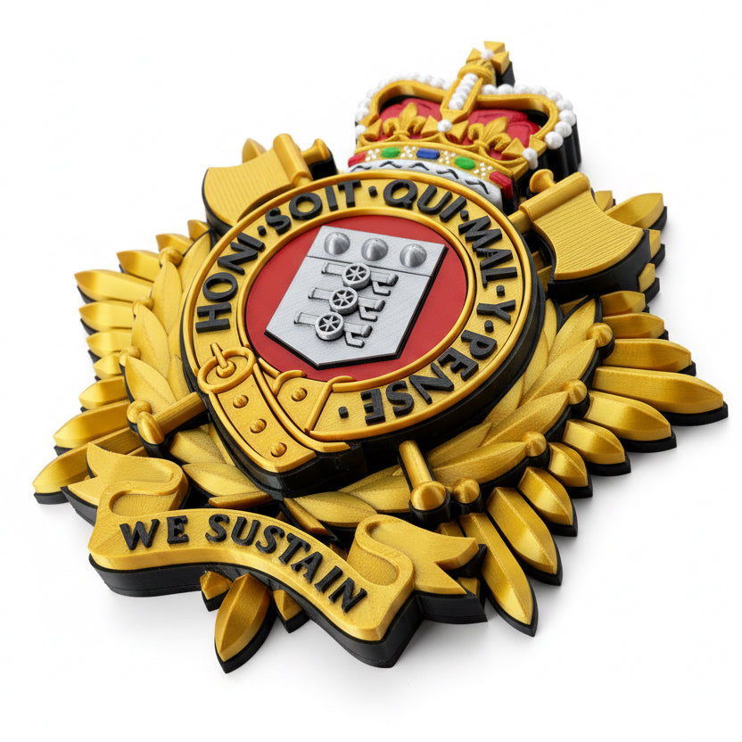 Royal Logistics Corps Cap Badge Queens Crown Officers Variant