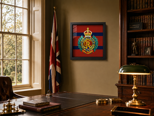 Royal Engineers King's Crown Cap Badge Display Frame - Precision Military Emblems 