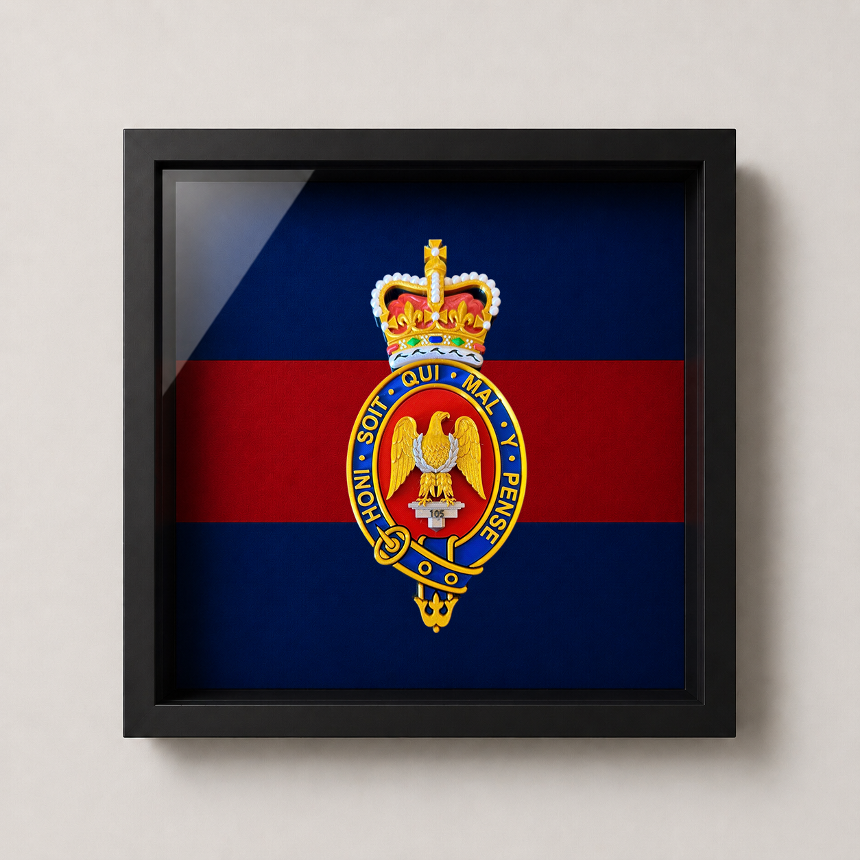 Blues and Royals Cypher Cap Badge Display Frame – Queen's Crown - Precision Military Emblems 