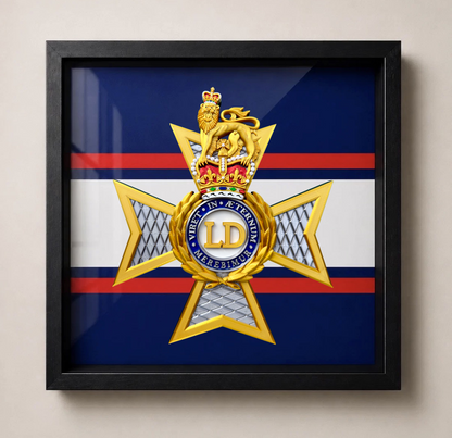 The Light Dragoons Cap Badge Display Frame – Queen's Crown - Precision Military Emblems 
