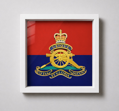 Royal Regiment of Artillery Queen's Crown Cap Badge Display Frame - Precision Military Emblems 
