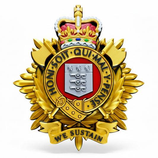 Royal Logistics Corps Cap Badge Queens Crown Officers Variant