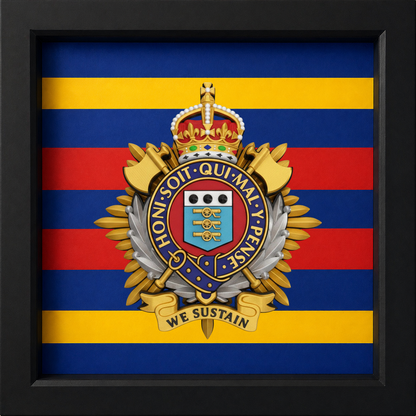 3D Printed Royal Logistic Corps Cap Badge Display Frame – King's Crown - Precision Military Emblems