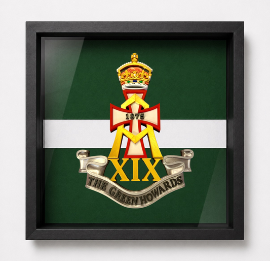 The Green Howards Cap Badge Display Frame | Full Colour - Precision Military Emblems 
