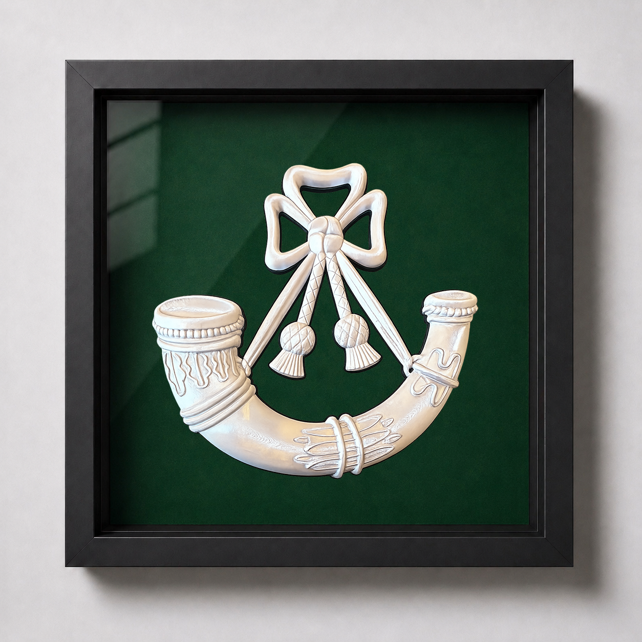 Light Infantry Cap Badge Display Frame - Precision Military Emblem 