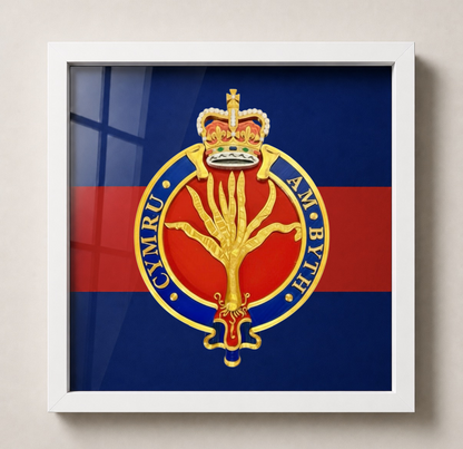 Welsh Guards Queen's Crown Cypher Display Frame - Precision Militay Emblems 