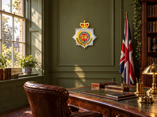 Royal Corps of Transport Queen's Crown cap badge – officially licensed 3D military display