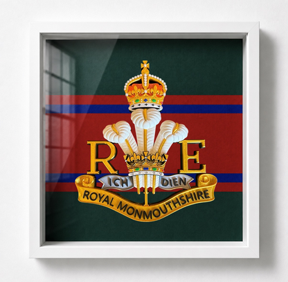 Royal Monmouthshire Royal Engineers Cap Badge Display Frame King's Crown - Precision Military Emblems 