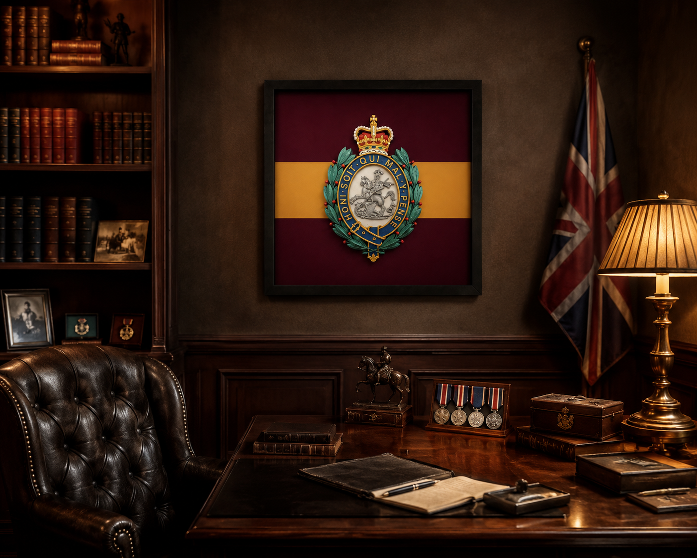 3D Printed Royal Regiment of Fusiliers Cap Badge Display Frame - Precision Military Emblems