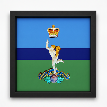 3D Printed Royal Corps of Signals Cap Badge Display Frame – Queen's Crown - Precision Military Emblems
