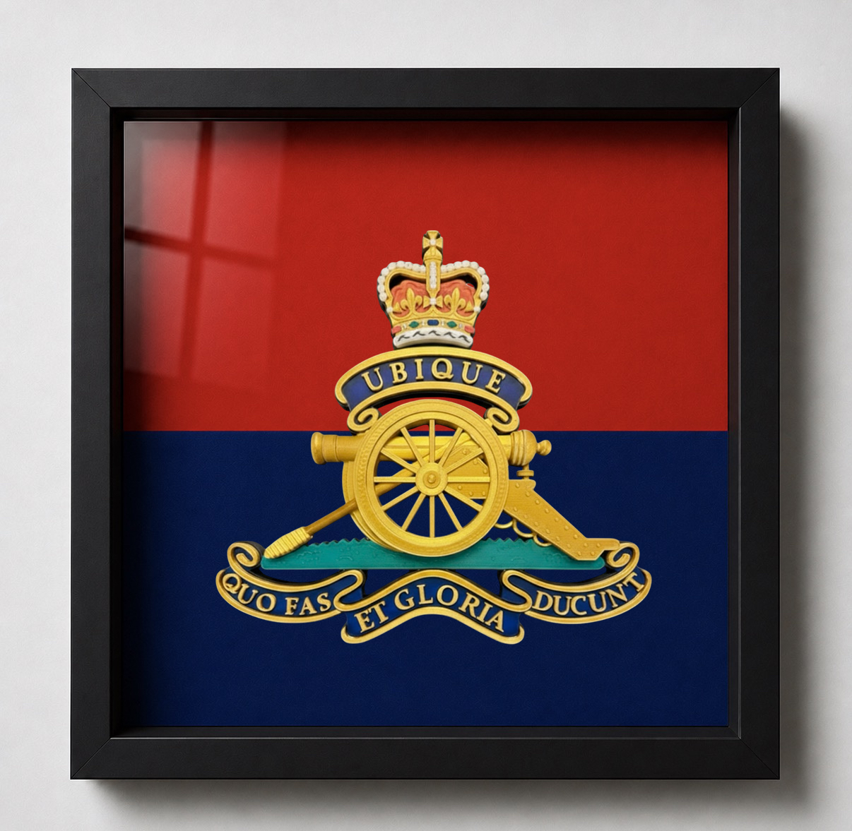 Royal Regiment of Artillery Cap Badge Display Frame – Queen's Crown - Precision Military Emblems 