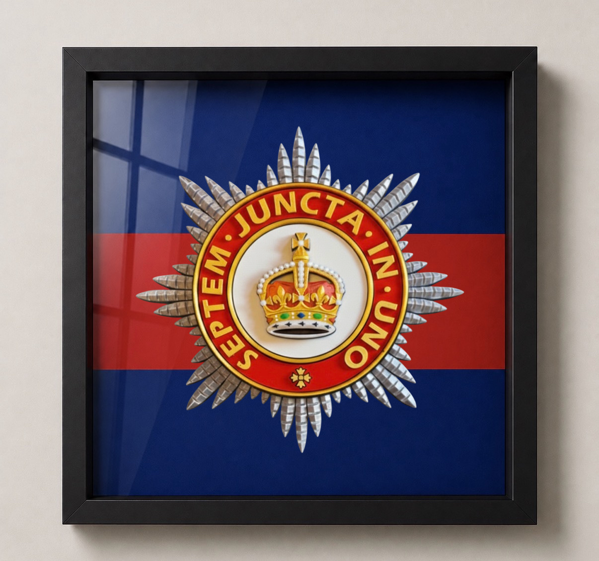 Household Division King's Crown Star Display Frame - Precision Military Emblems 
