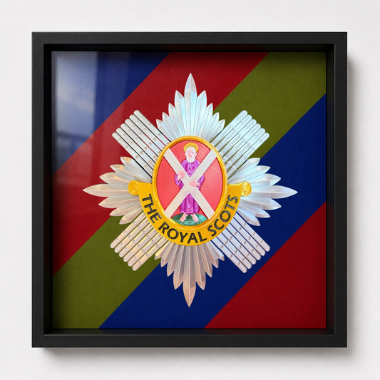 The Royal Scots (The Royal Regiment) Cap Badge Display Frame - Precision Military Emblems 