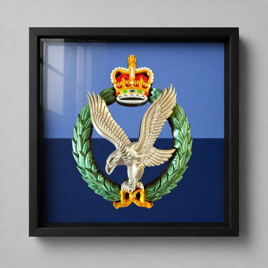 Army Air Corps Cap Badge Display Frame – Military Colours Queen's Crown - Precision Military Emblems 