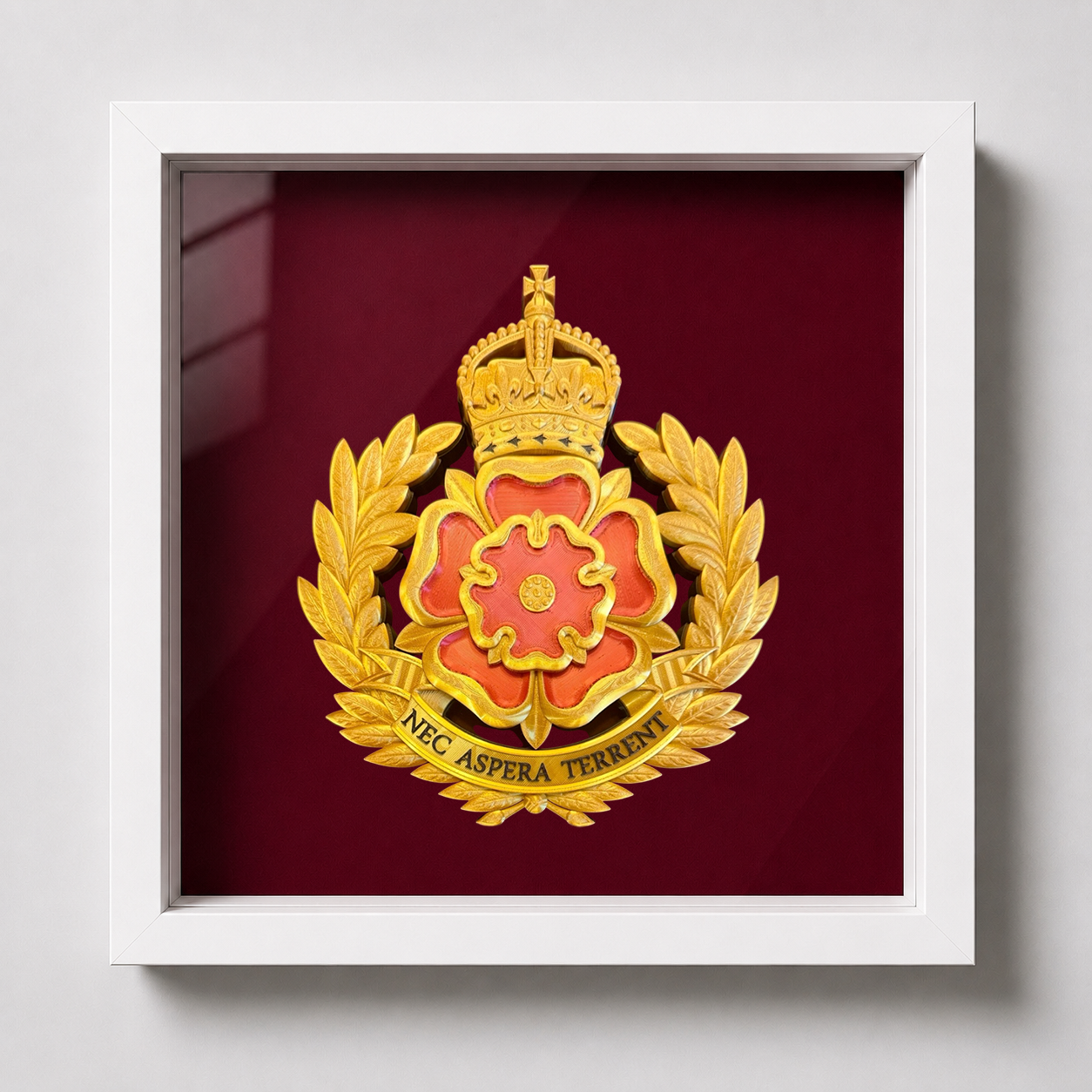 Duke of Lancaster's Regiment Cap Badge Display Frame – King's Crown - Precision Military Emblems 