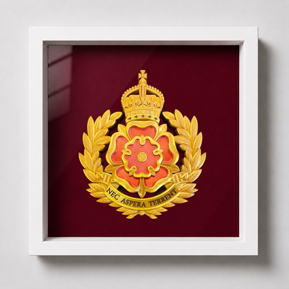 Duke of Lancaster's Regiment Cap Badge Display Frame – King's Crown - Precision Military Emblems 