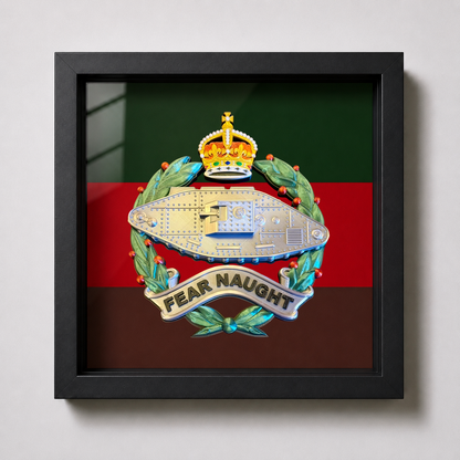 Royal Tank Regiment King's Crown Cap Badge Display Frame - Precision Military Emblems 