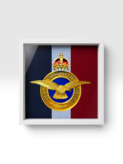 Royal Air Force Emblem – King's Crown (MOD Portal Artwork) Display Frame - Precision Military Emblems 