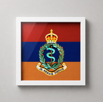 Royal Army Medical Corps King's Crown Cap Badge Display Frame