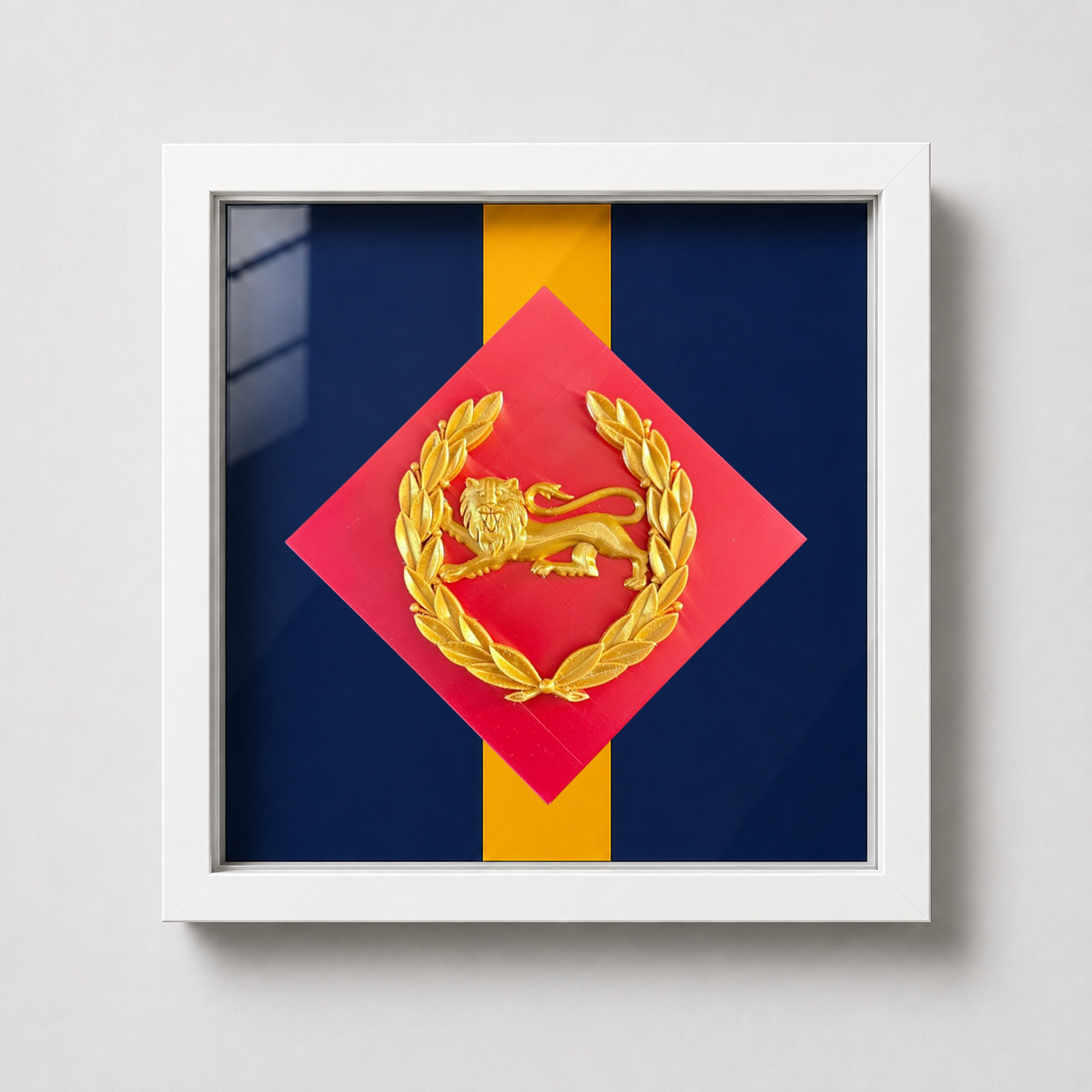 King's Own Royal Border Regiment Beret Badge Stable Belt Display Frame