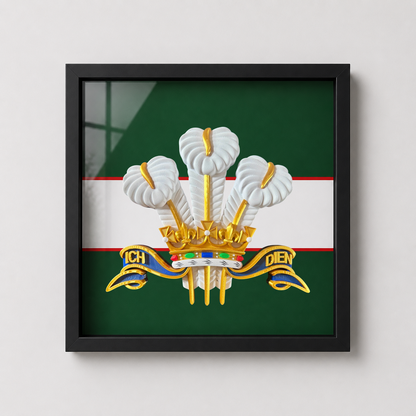 The Royal Regiment of Wales Cap Badge Display Frame - Precision Military Emblems 