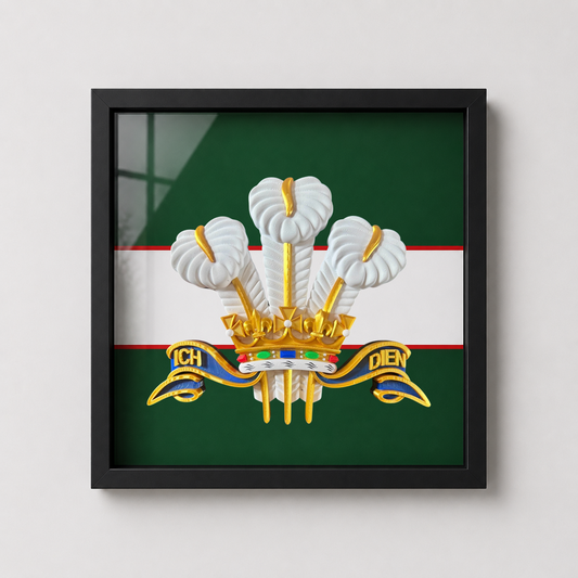 The Royal Regiment of Wales Cap Badge Display Frame - Precision Military Emblems 